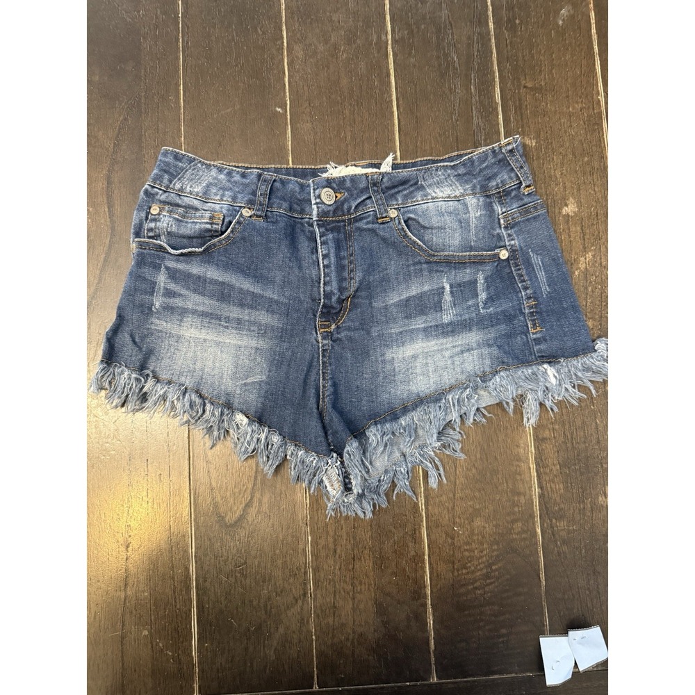 Altar'd State Denim Shorts Size 28 Frayed Raw Hem Distressed Boho Festival